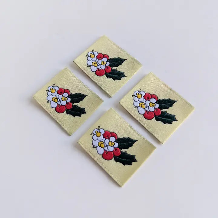 Garment Labels: December Birth Flowers - Holly