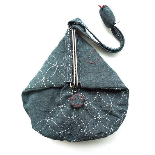 Sashiko Side Clasp Purse Kit – Blue