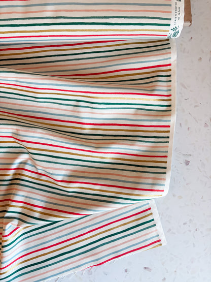 Holiday Classics Festive Stripe Cotton Fabric in Multi Metallic