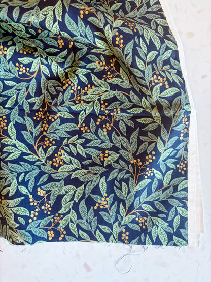 Holiday Classics Willowberry Cotton Fabric in Navy Metallic