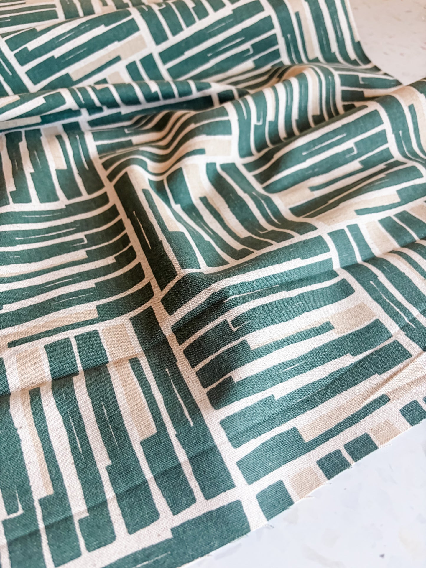 Orchard Run Cotton/Flax Blend in Ocean