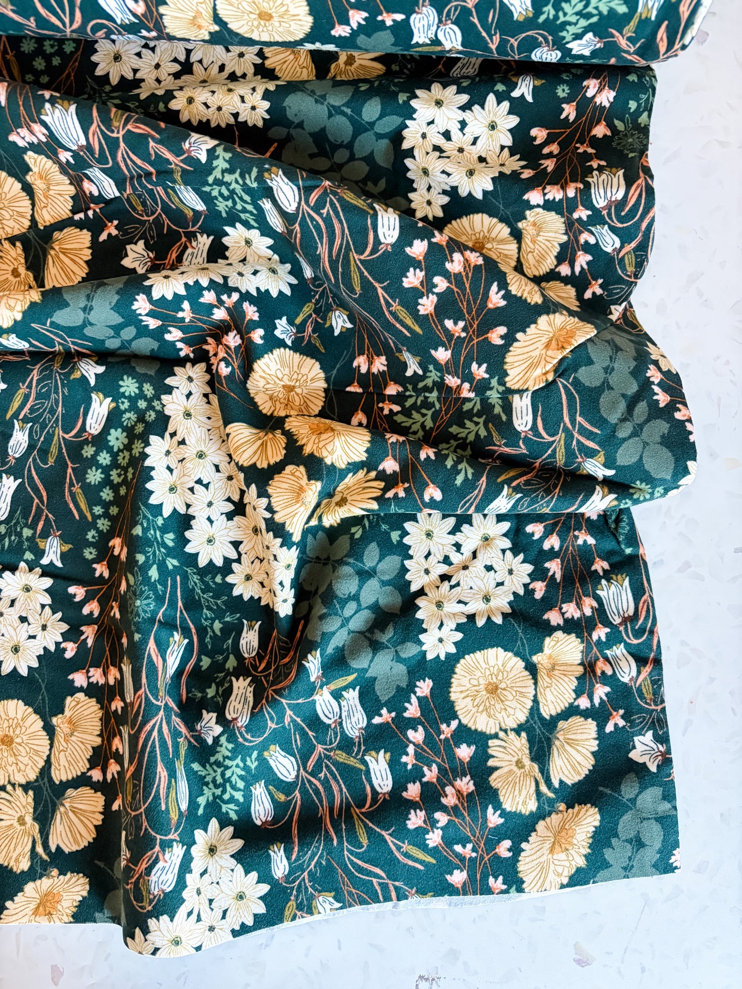 Buttercups Lark Flannel Fabric in Bluebells