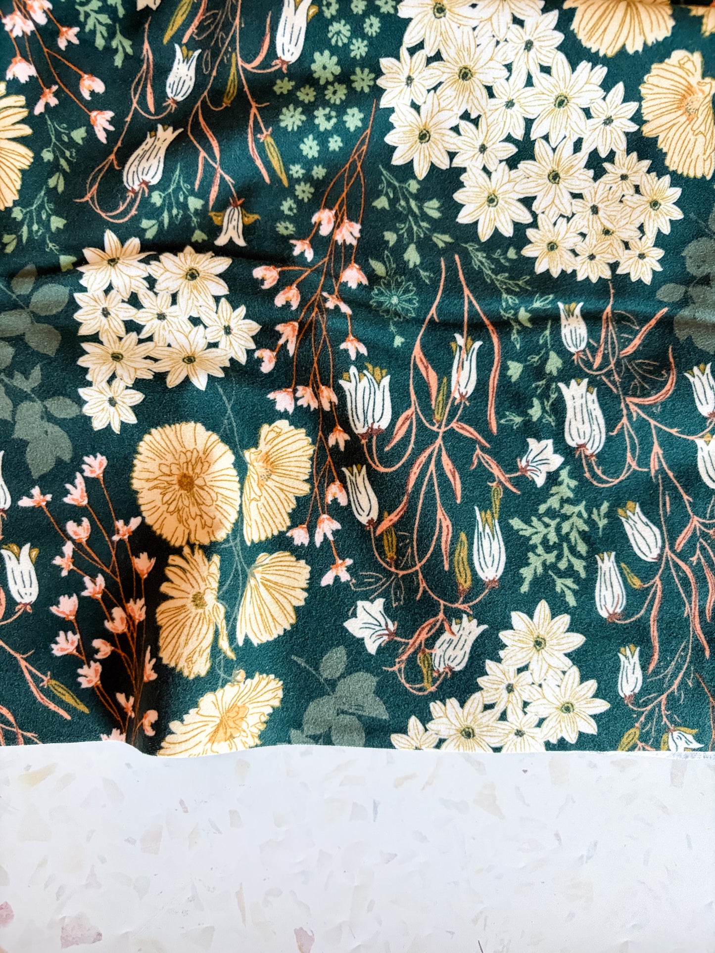 Buttercups Lark Flannel Fabric in Bluebells