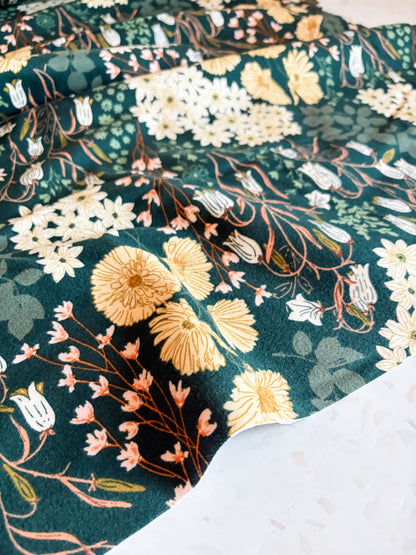 Buttercups Lark Flannel Fabric in Bluebells