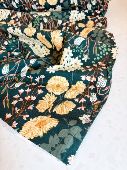 Buttercups Lark Flannel Fabric in Bluebells