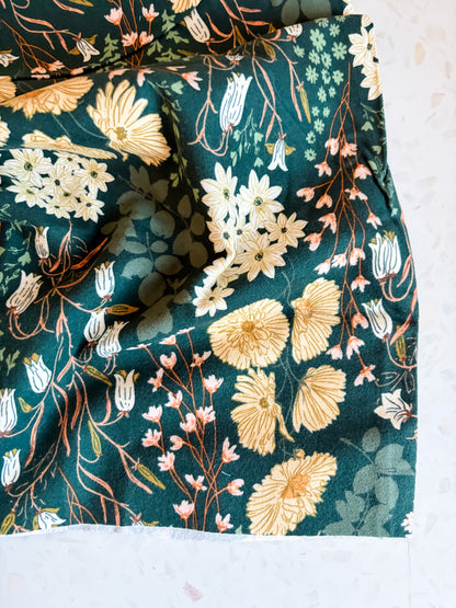 Buttercups Lark Flannel Fabric in Bluebells