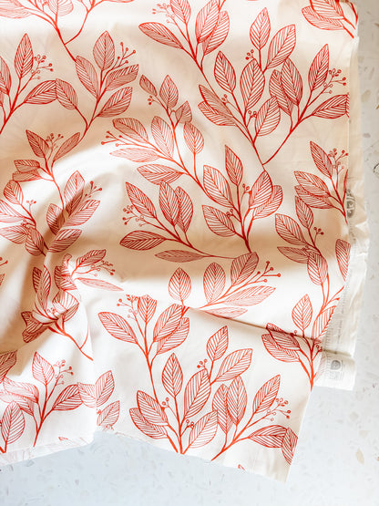 Laurel Wide Back Cotton Fabric in Sienna