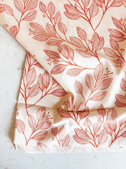 Laurel Wide Back Cotton Fabric in Sienna