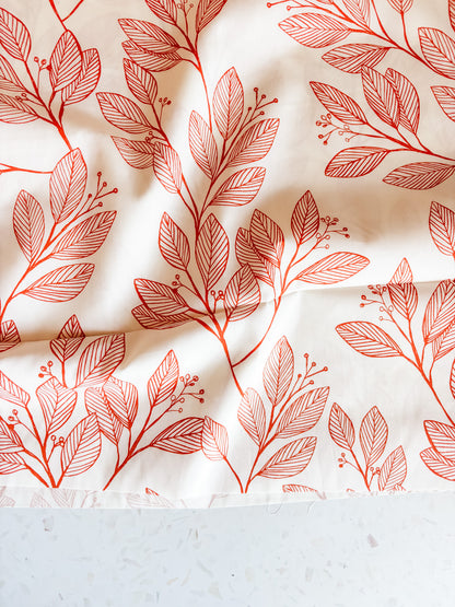 Laurel Wide Back Cotton Fabric in Sienna