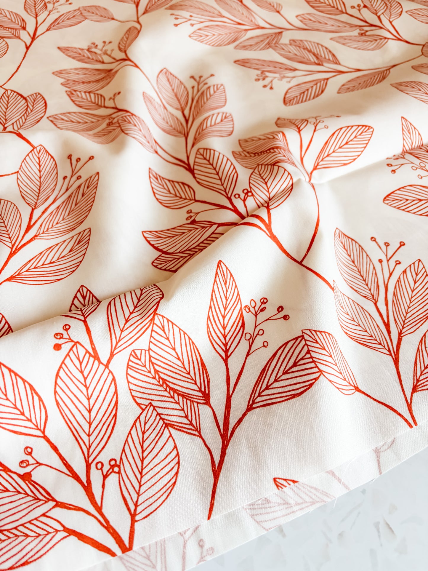 Laurel Wide Back Cotton Fabric in Sienna