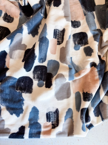 Painterly Strokes Fleece Fabric