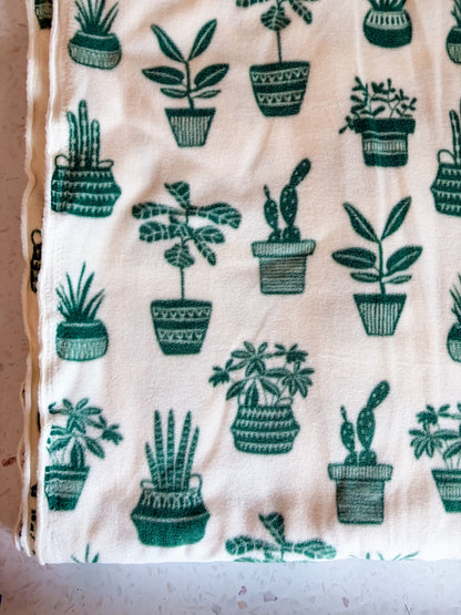 Potted Plants Fleece Fabric