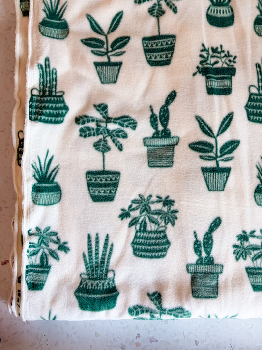 Potted Plants Fleece Fabric