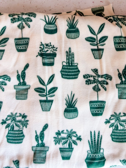Potted Plants Fleece Fabric