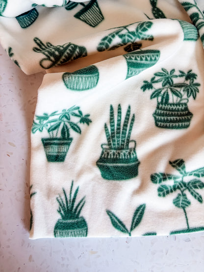 Potted Plants Fleece Fabric