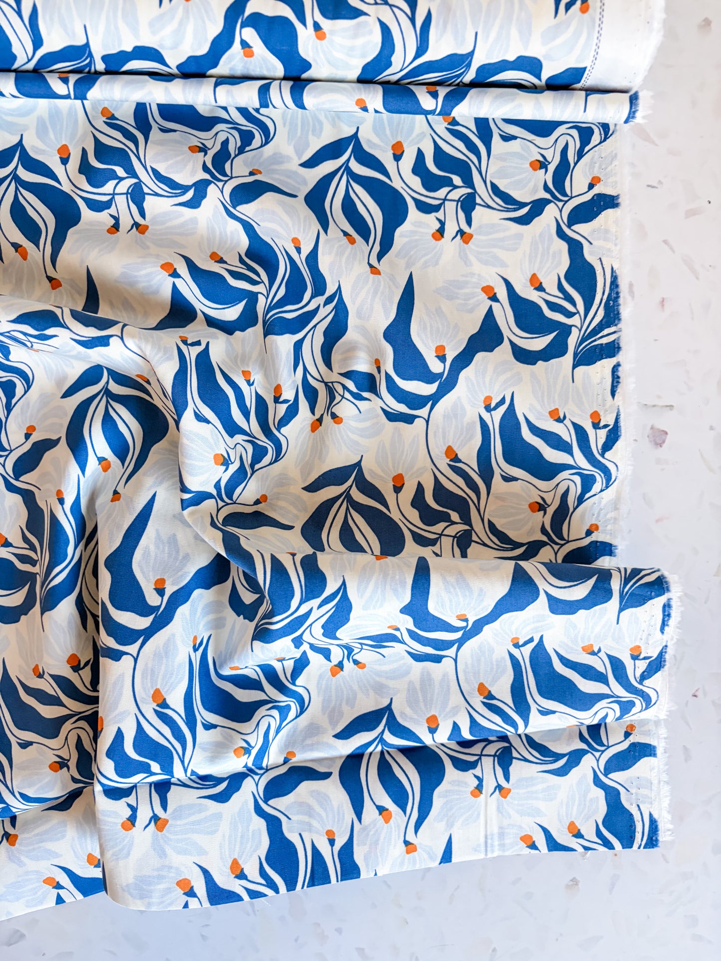 Wind Dance Azure Cotton Fabric