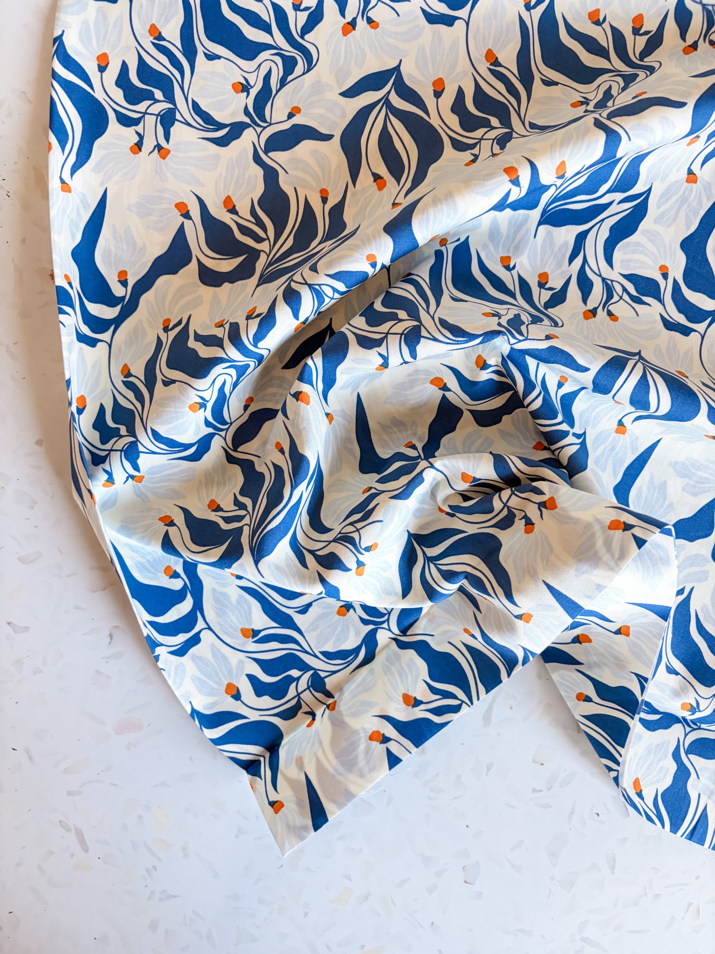 Wind Dance Azure Cotton Fabric