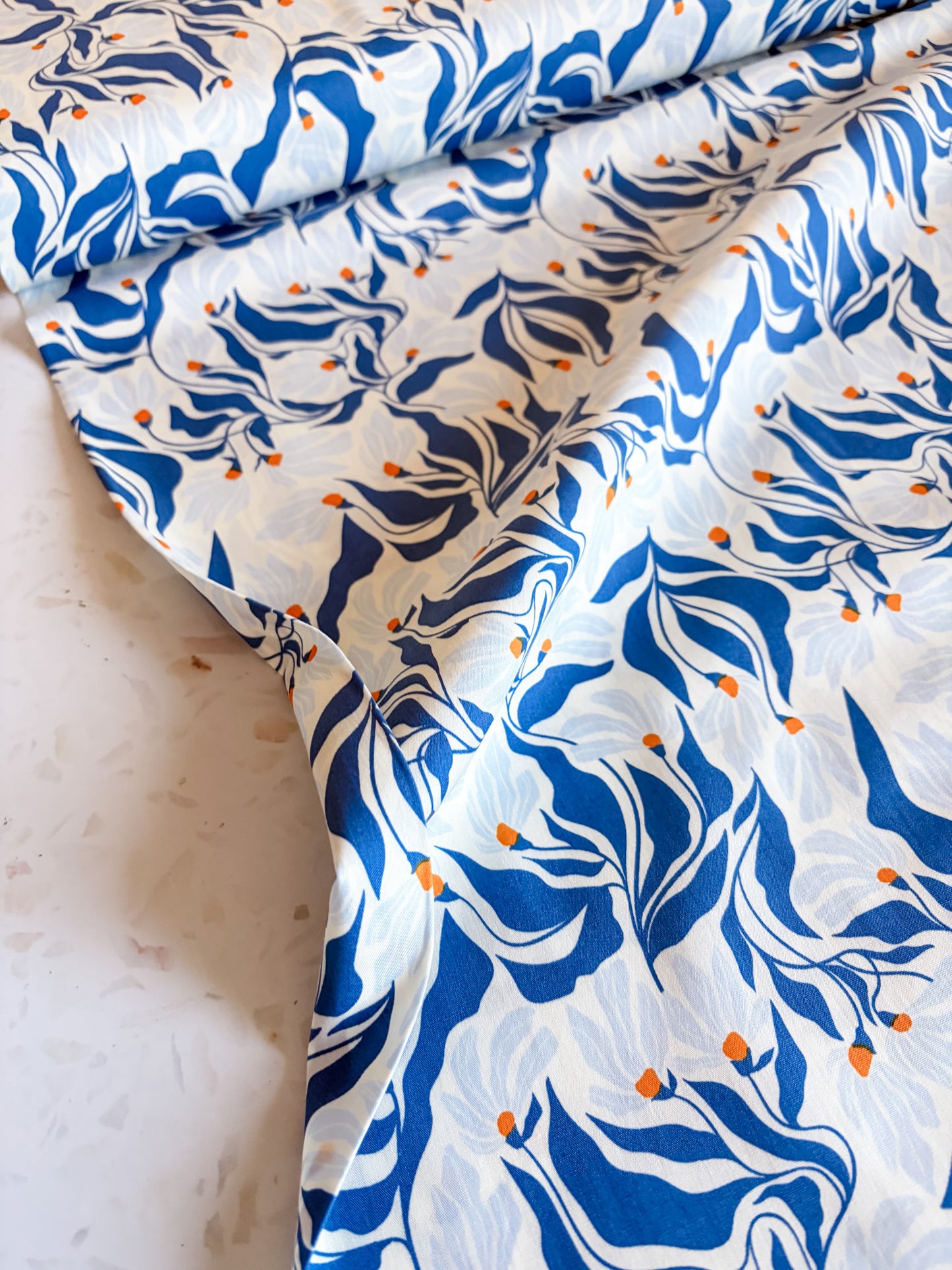 Wind Dance Azure Cotton Fabric