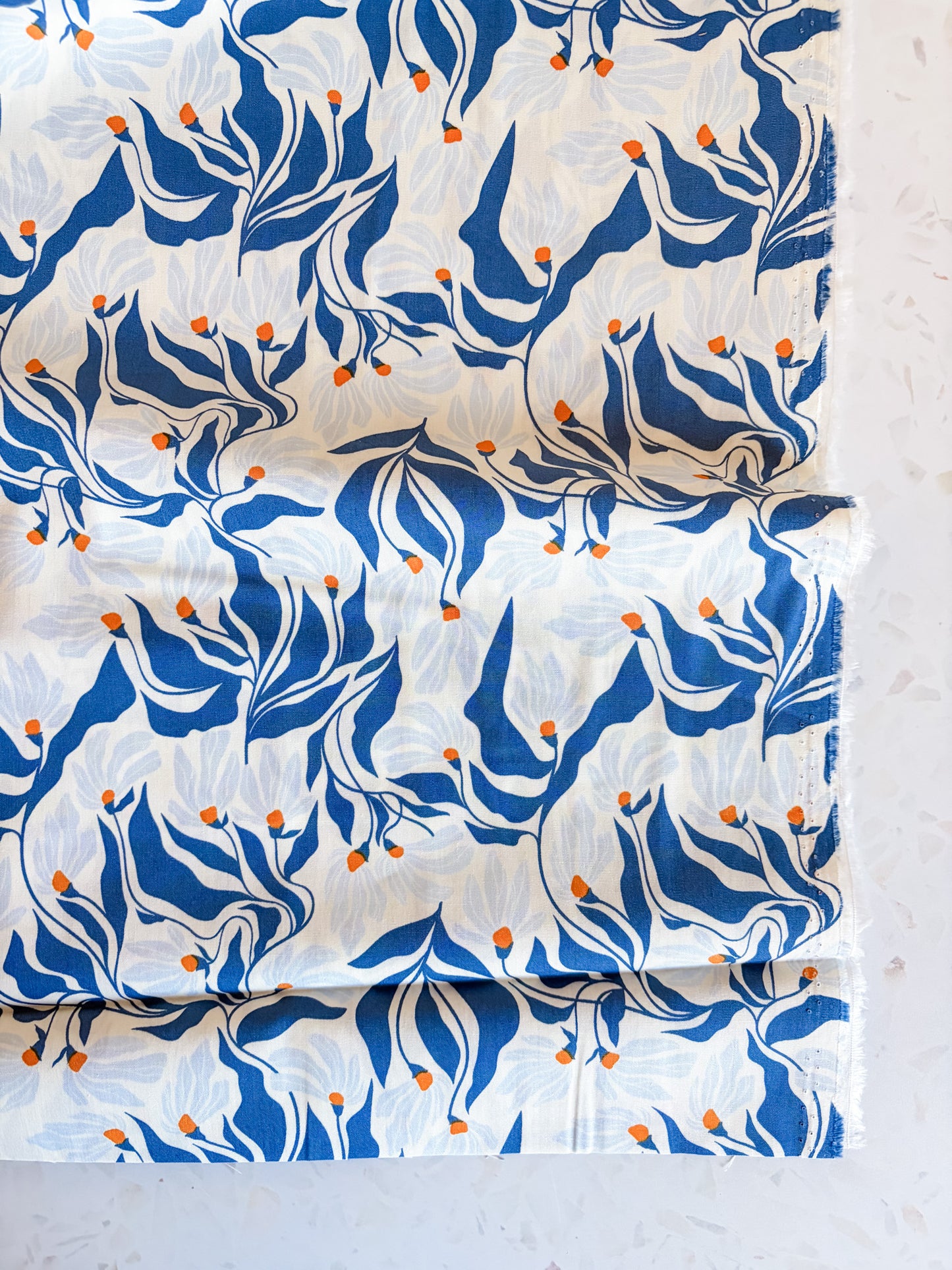 Wind Dance Azure Cotton Fabric