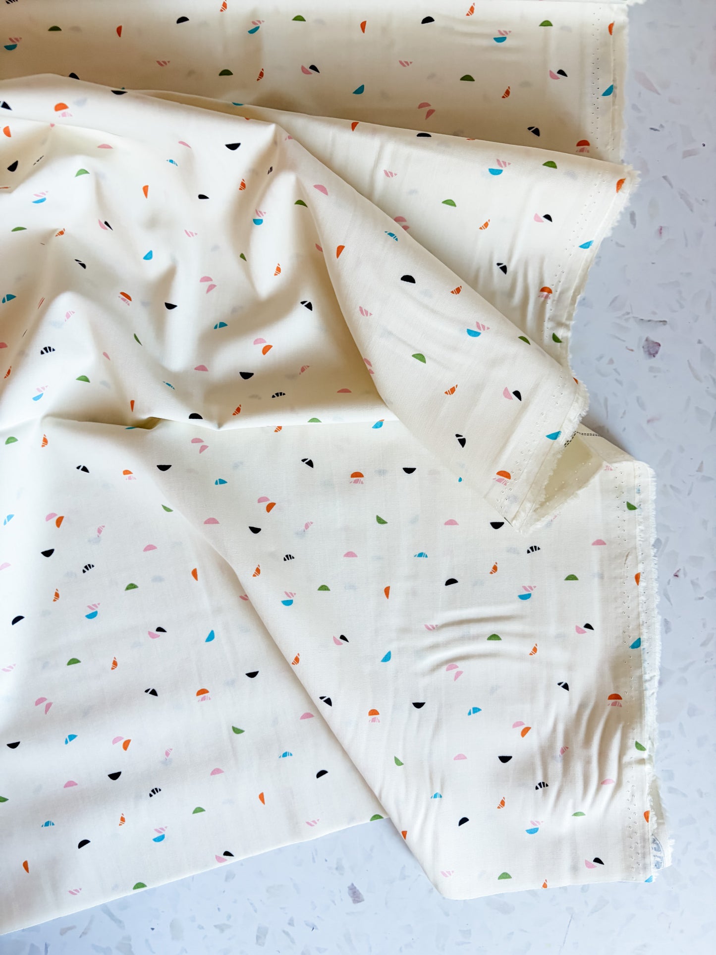 Color Crescents Cotton Fabric