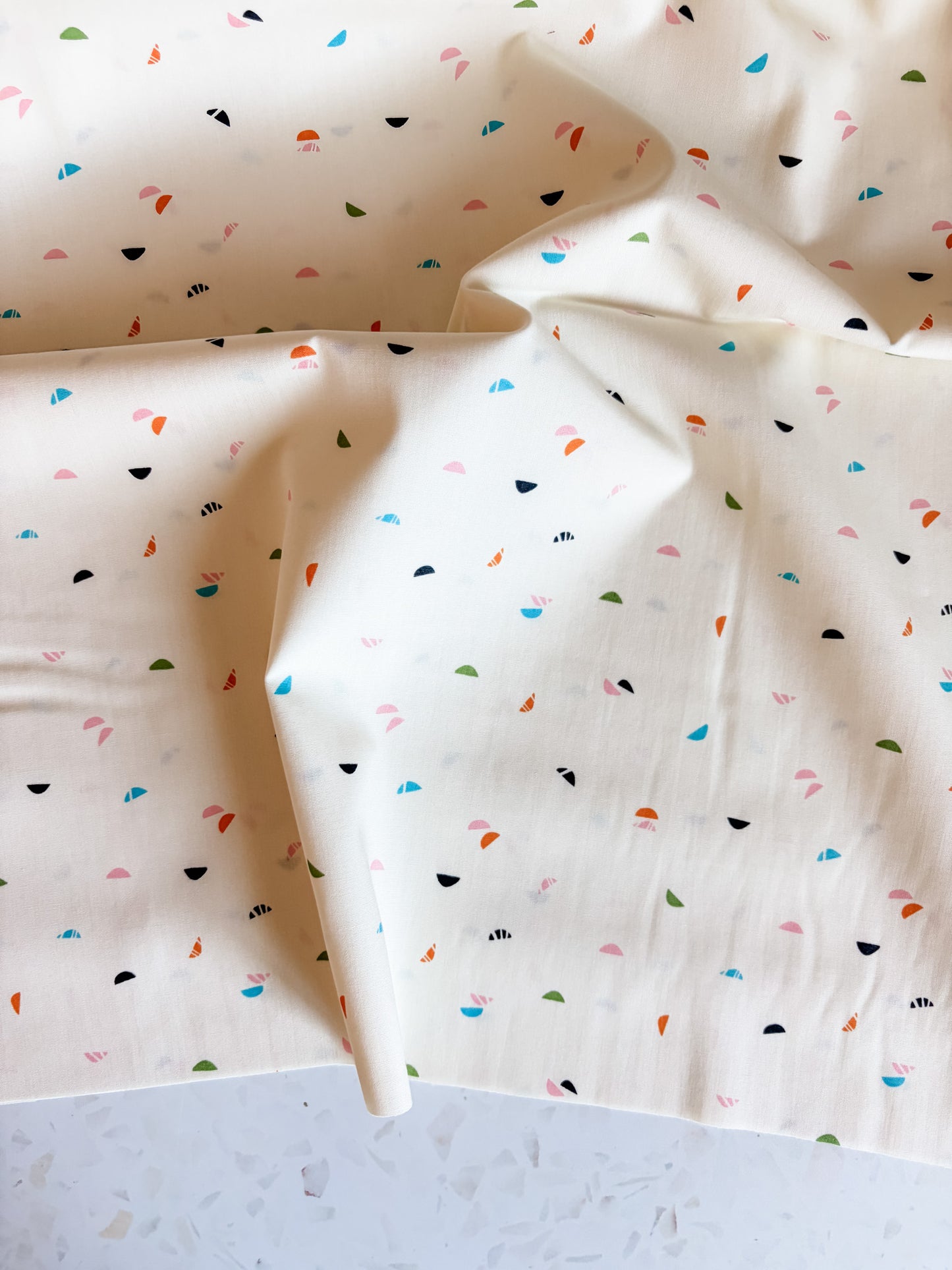 Color Crescents Cotton Fabric