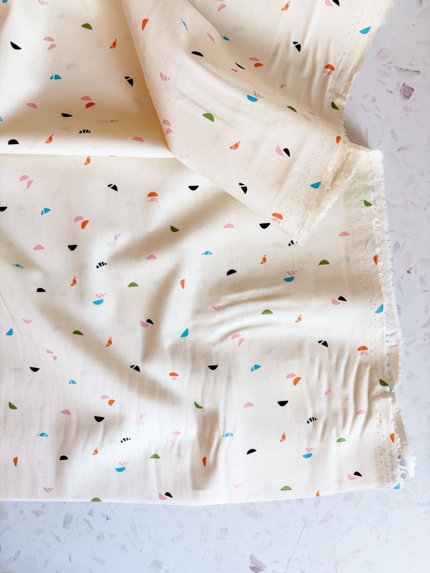 Color Crescents Cotton Fabric