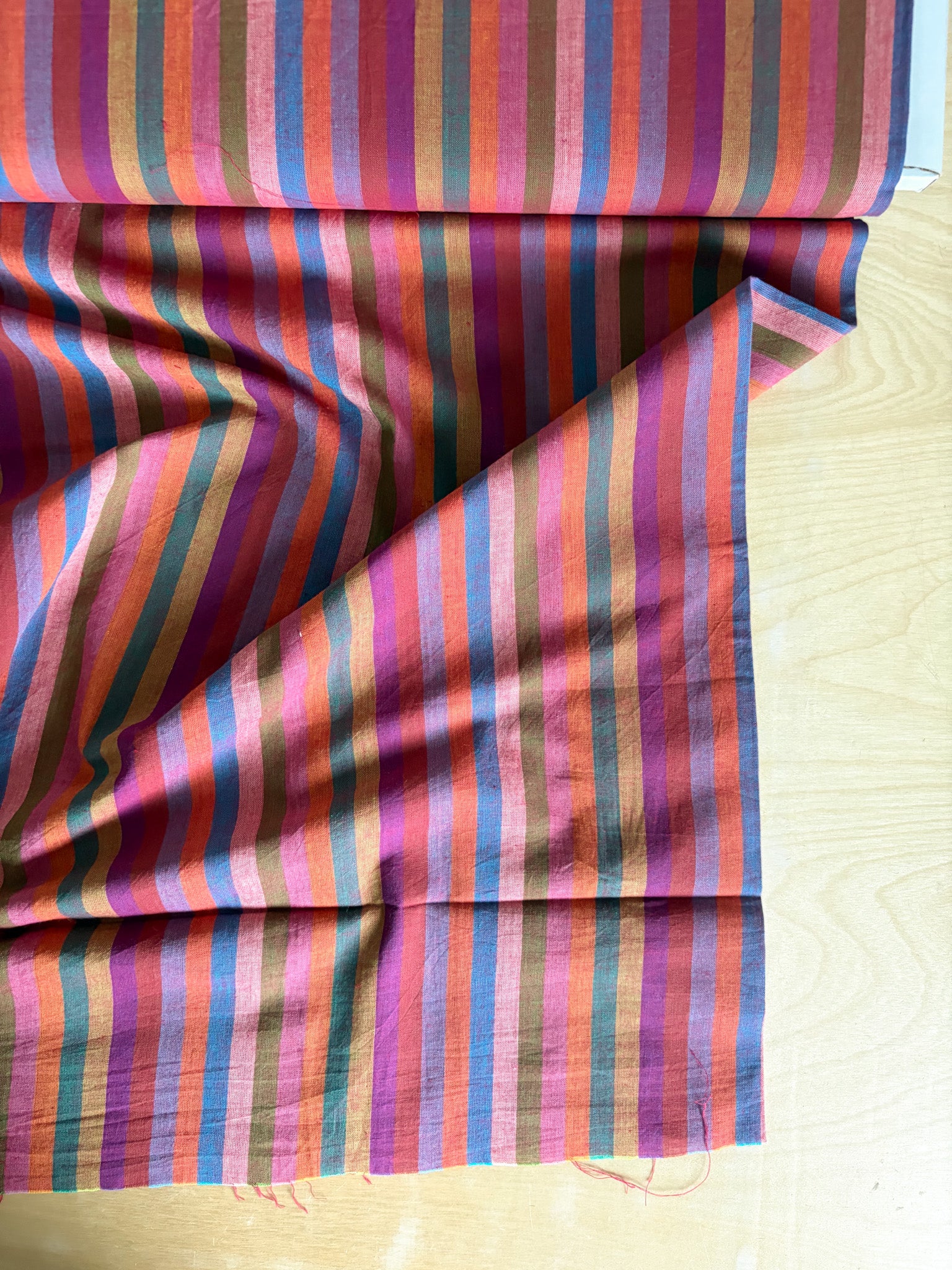 Kaffe Fassett Woven Stripes – Narrow Stripe in Sunset – Material Goods