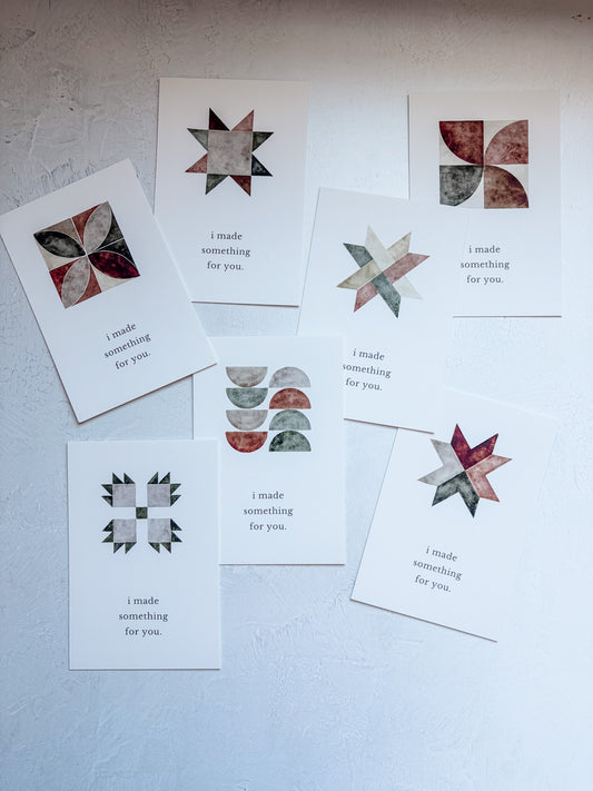 Material Goods Care Cards for Handmade Gifts