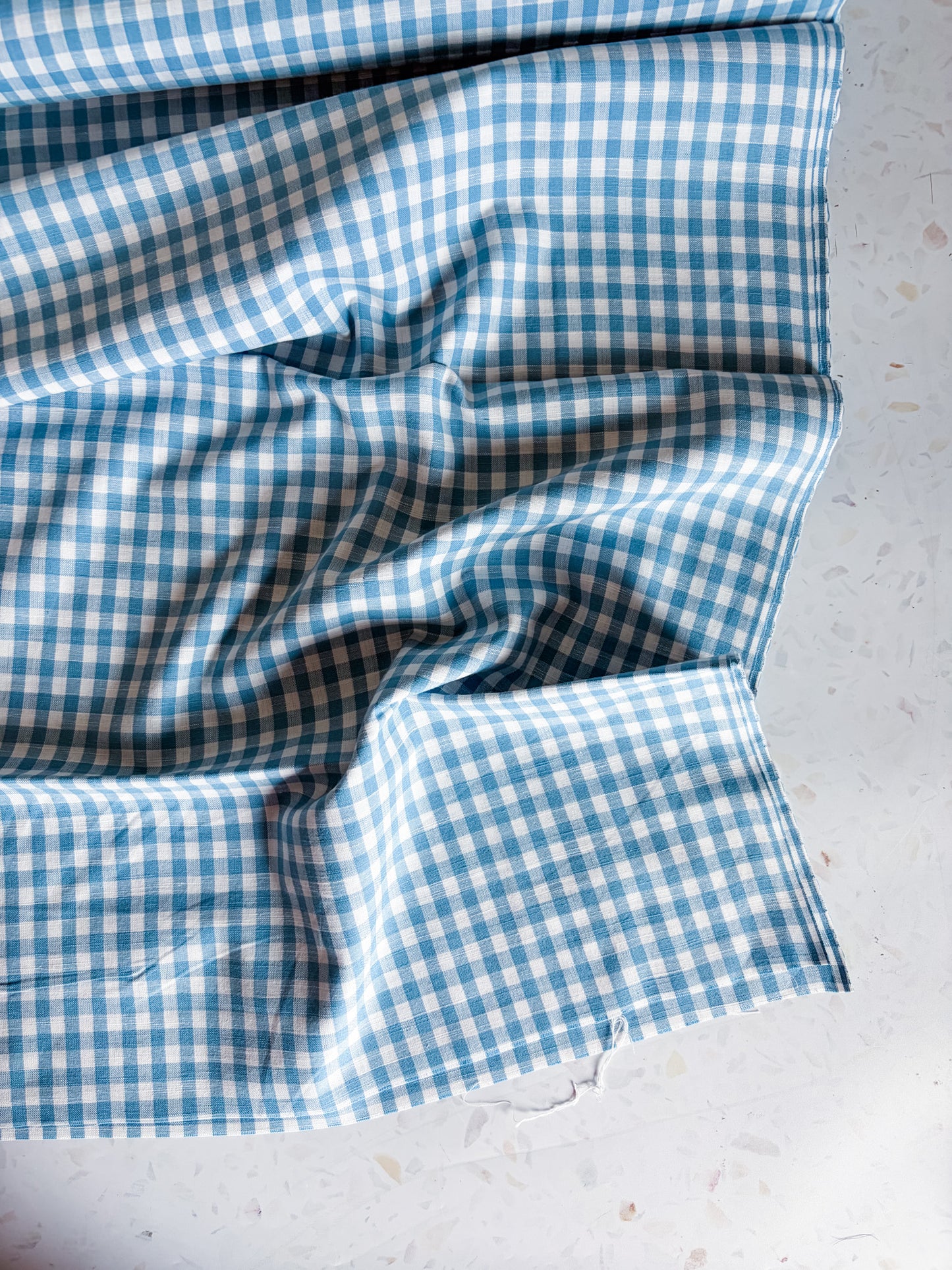 Classic Gingham Cotton Woven in Sky Blue