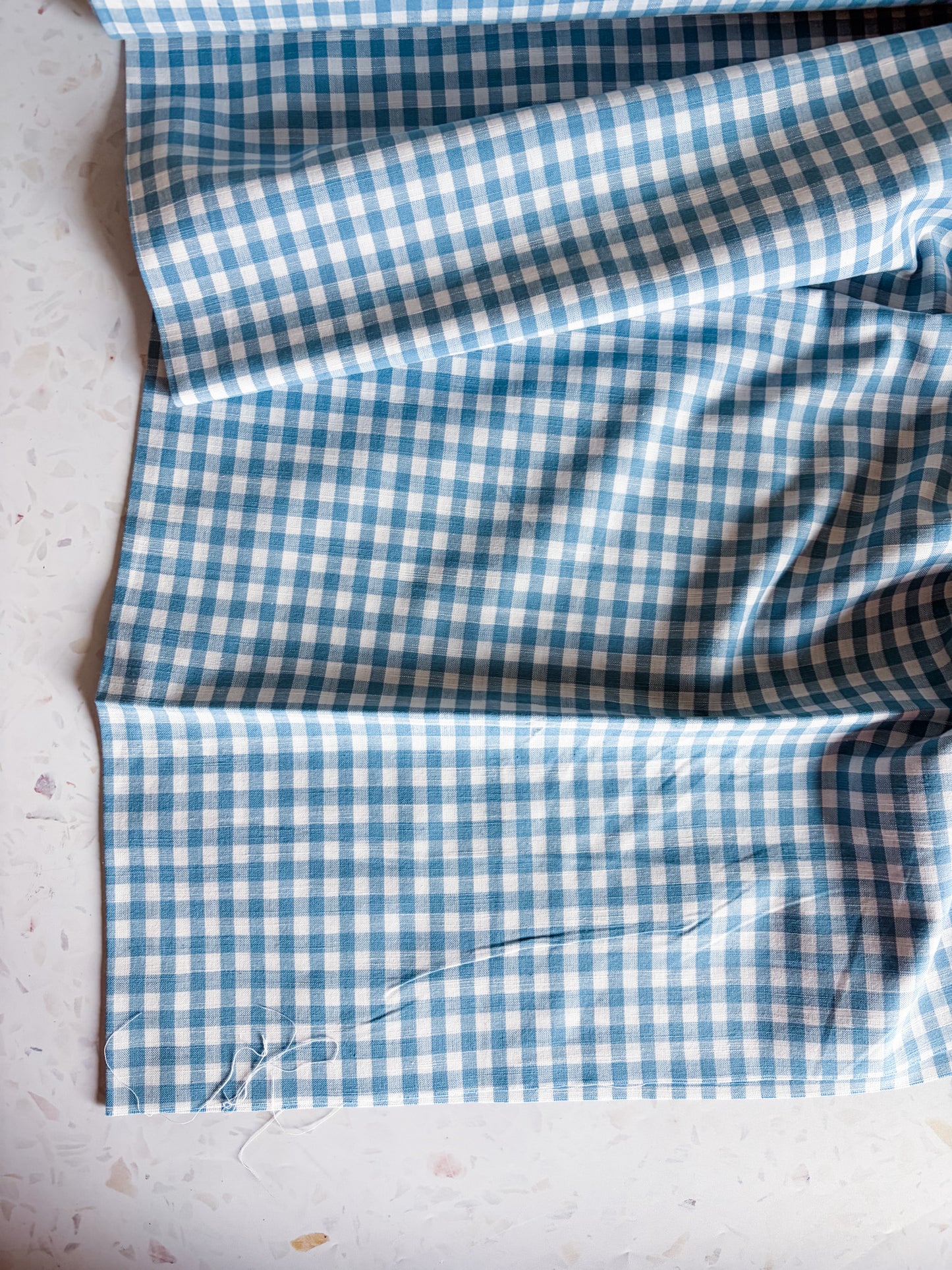 Classic Gingham Cotton Woven in Sky Blue
