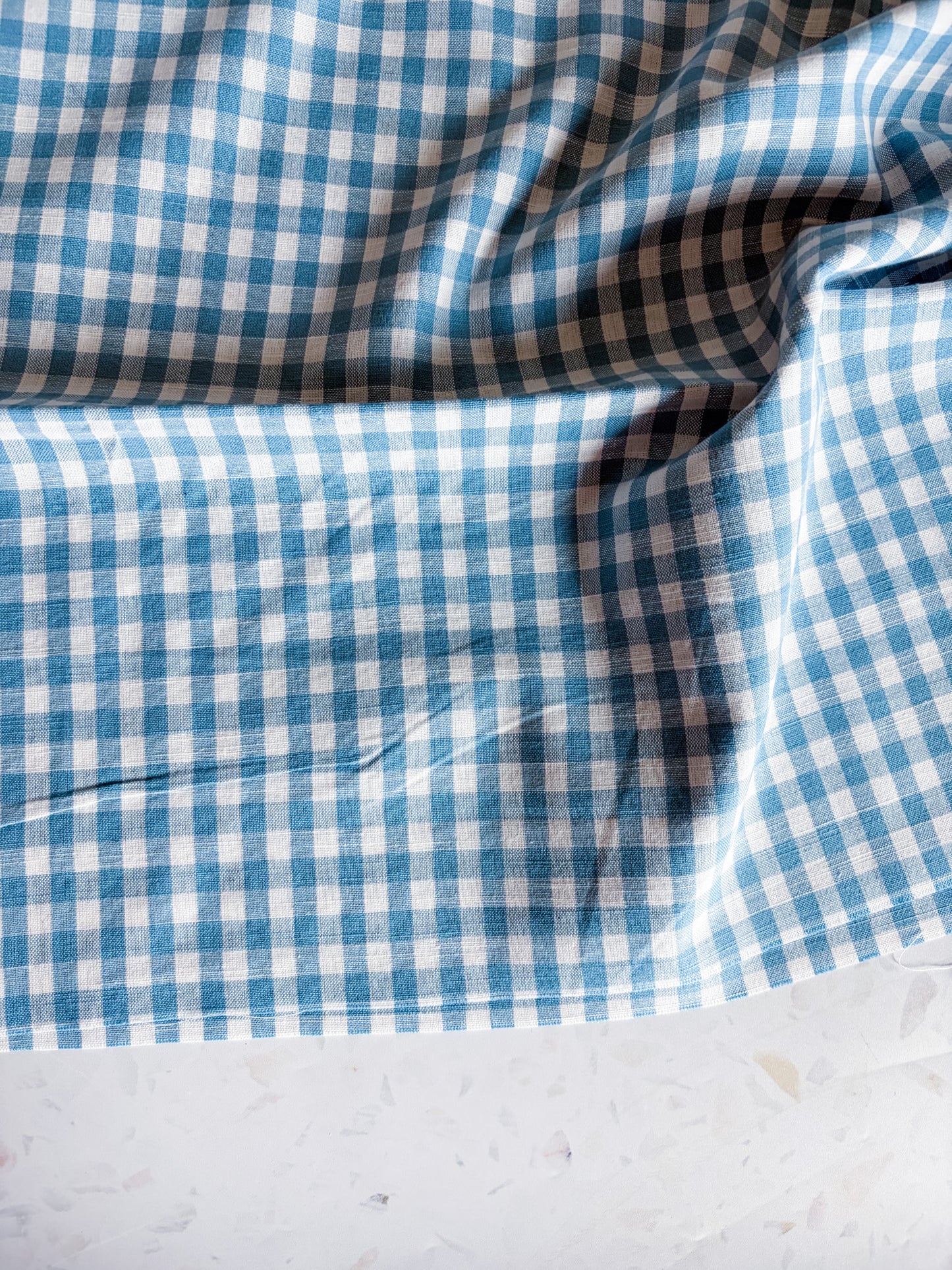 Classic Gingham Cotton Woven in Sky Blue