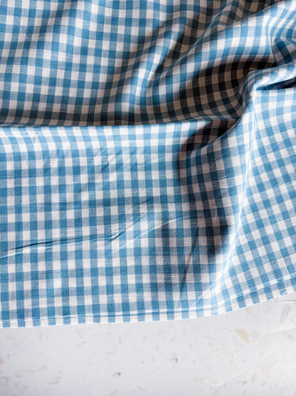 Classic Gingham Cotton Woven in Sky Blue