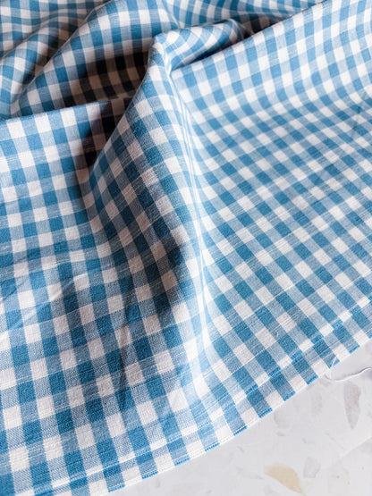 Classic Gingham Cotton Woven in Sky Blue