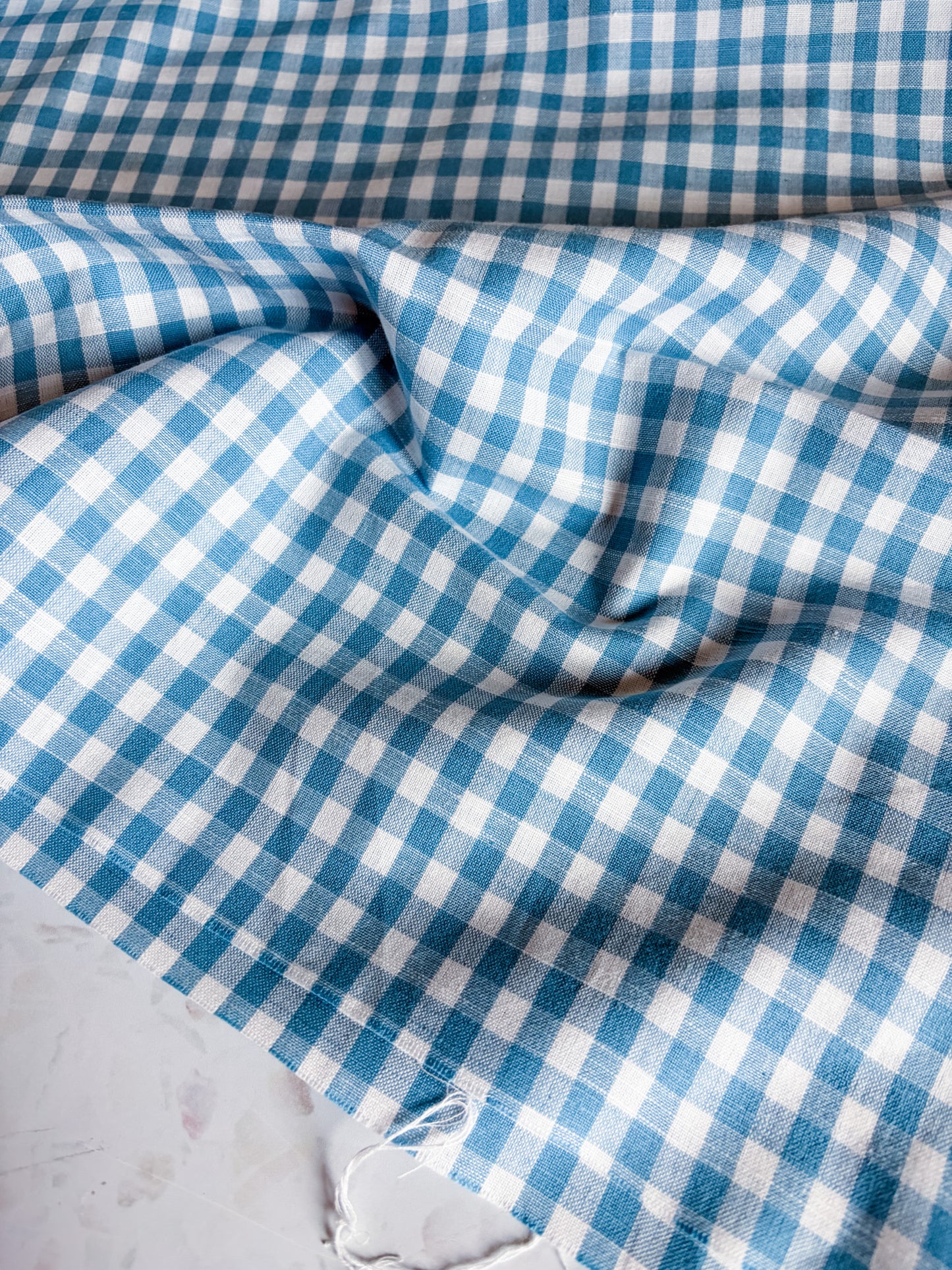 Classic Gingham Cotton Woven in Sky Blue