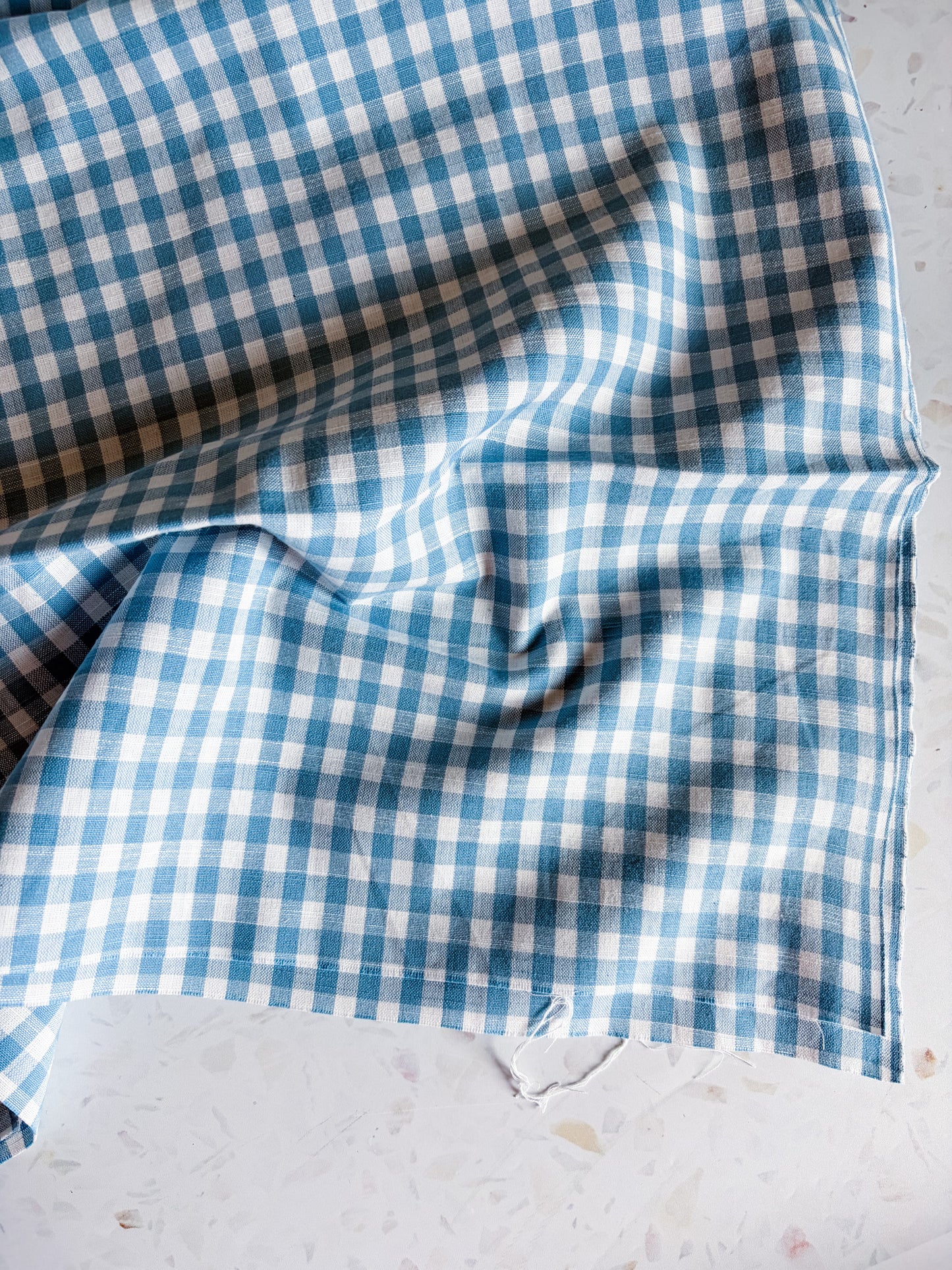 Classic Gingham Cotton Woven in Sky Blue