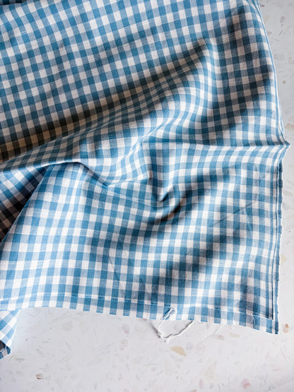 Classic Gingham Cotton Woven in Sky Blue