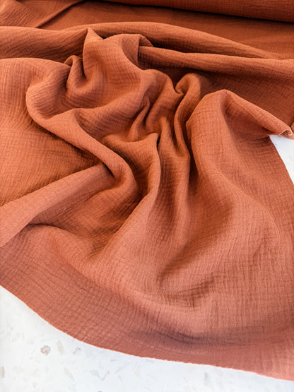 Zola Organic Cotton Double Gauze in Cinnamon