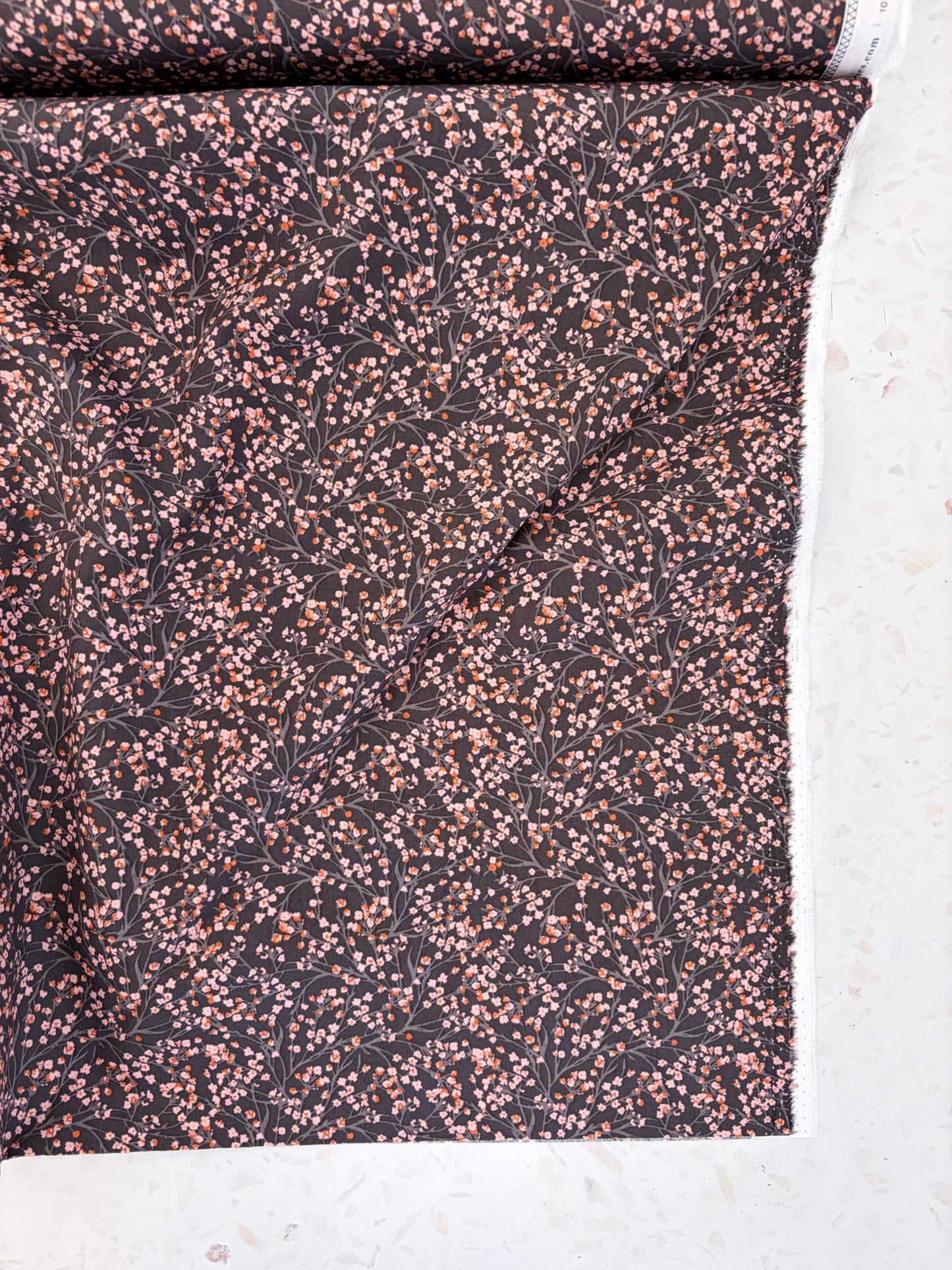 Botanical Ascent Quilting Cotton in Ume