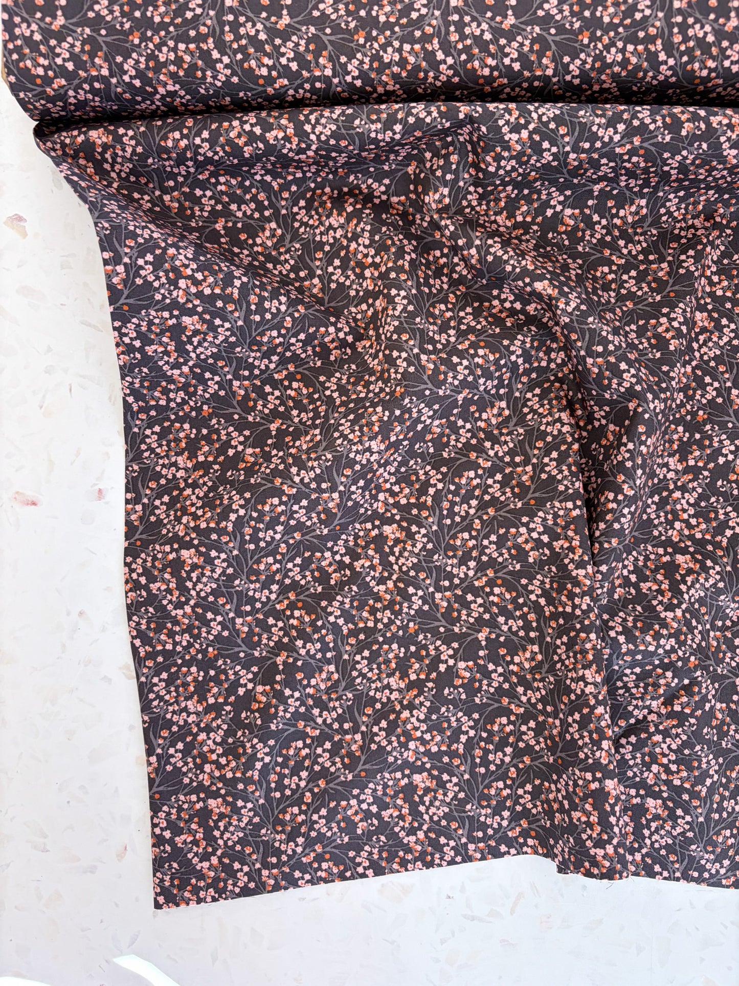 Botanical Ascent Quilting Cotton in Ume