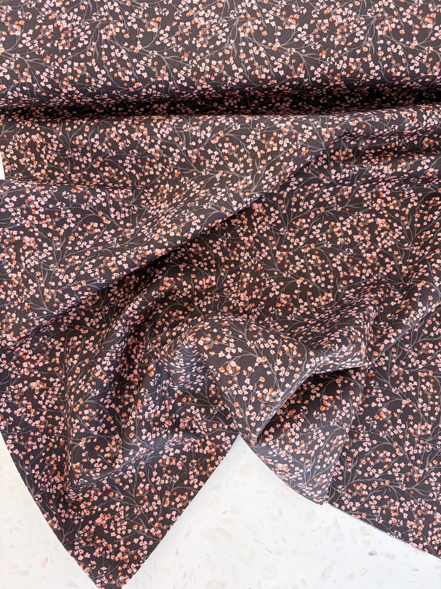 Botanical Ascent Quilting Cotton in Ume