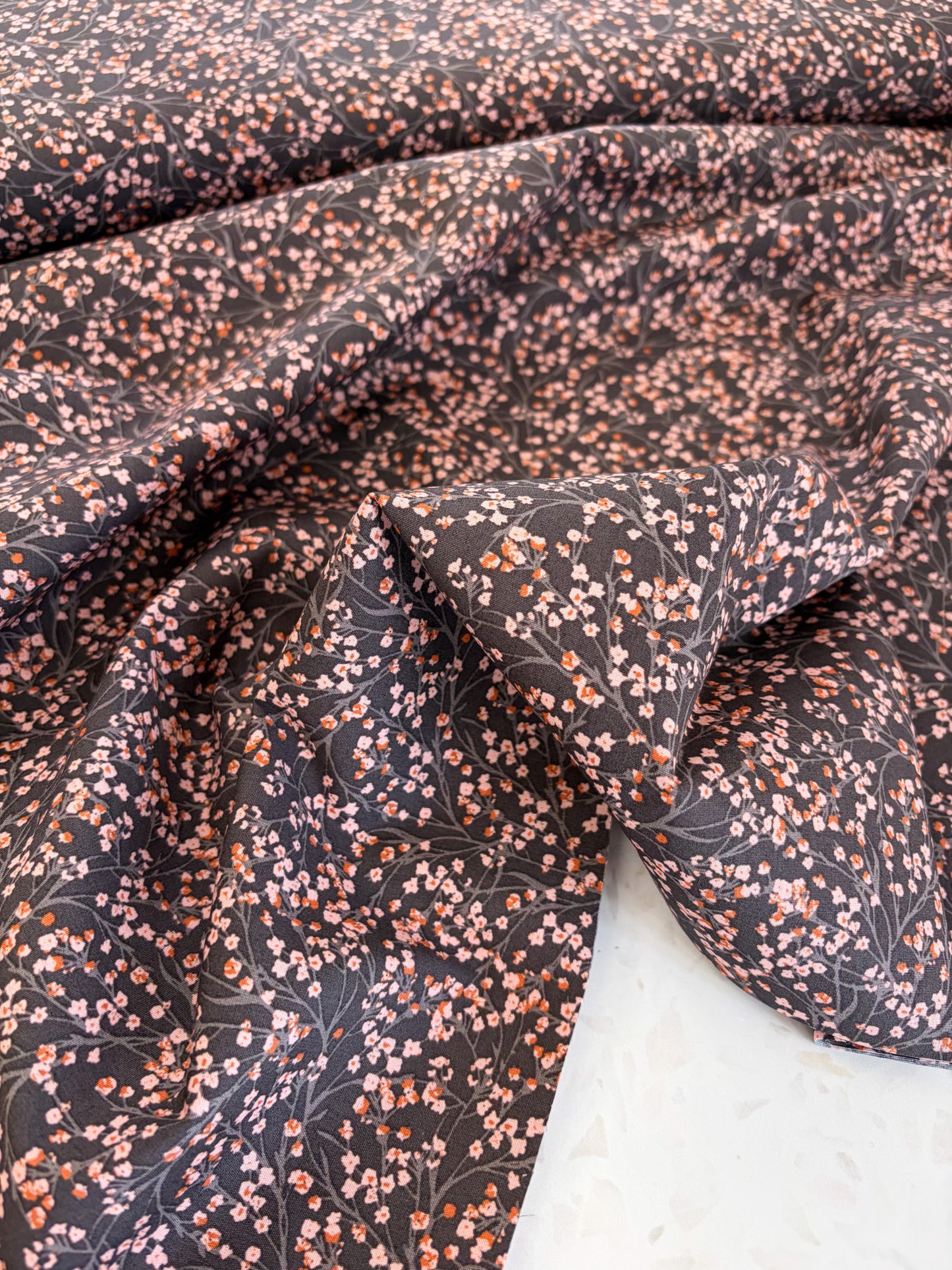 Botanical Ascent Quilting Cotton in Ume