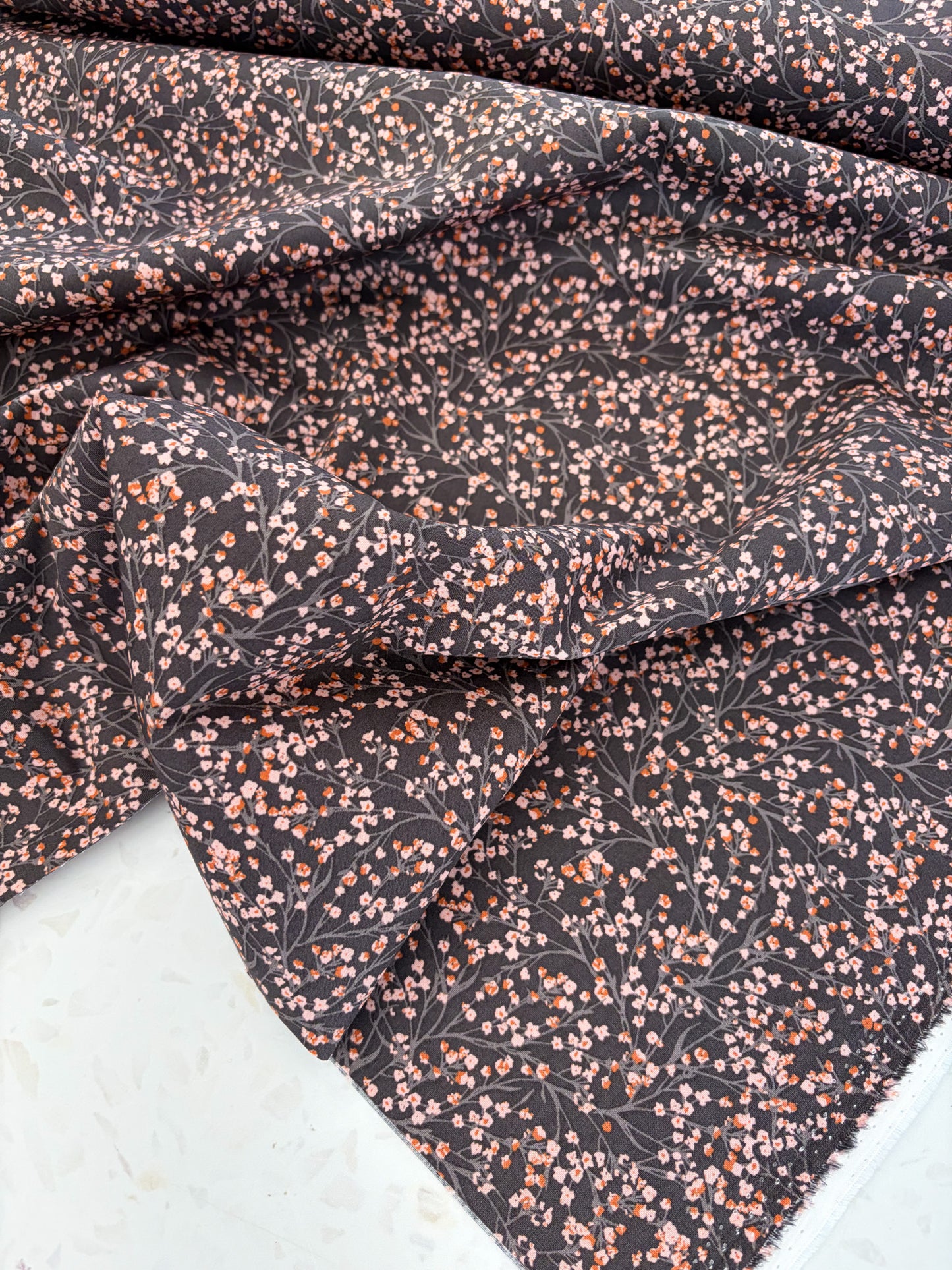 Botanical Ascent Quilting Cotton in Ume