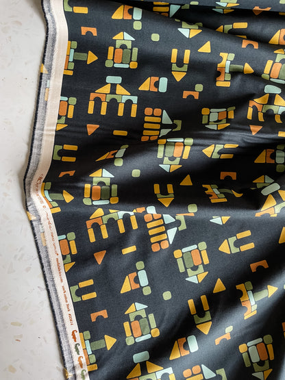 ABC XYZ Quilting Cotton – Building Blocks in Black