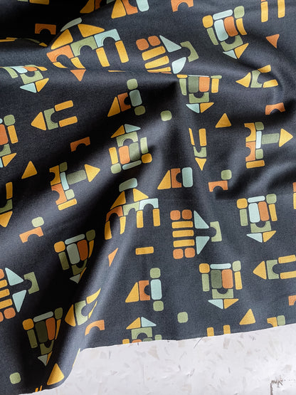 ABC XYZ Quilting Cotton – Building Blocks in Black