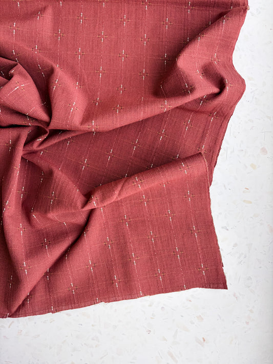 Embroidered Wovens – Rustic Barn Red