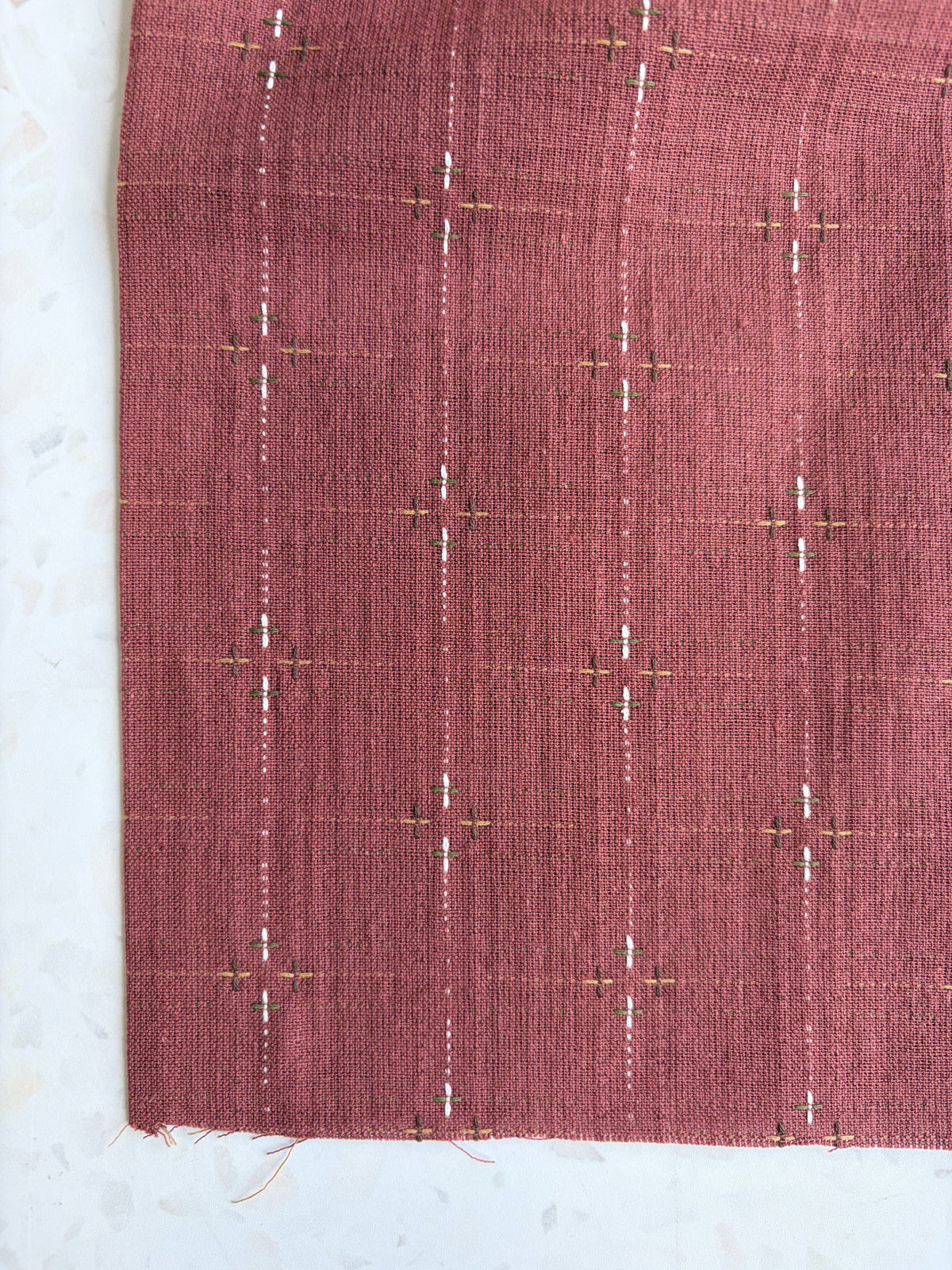 Embroidered Wovens – Rustic Barn Red