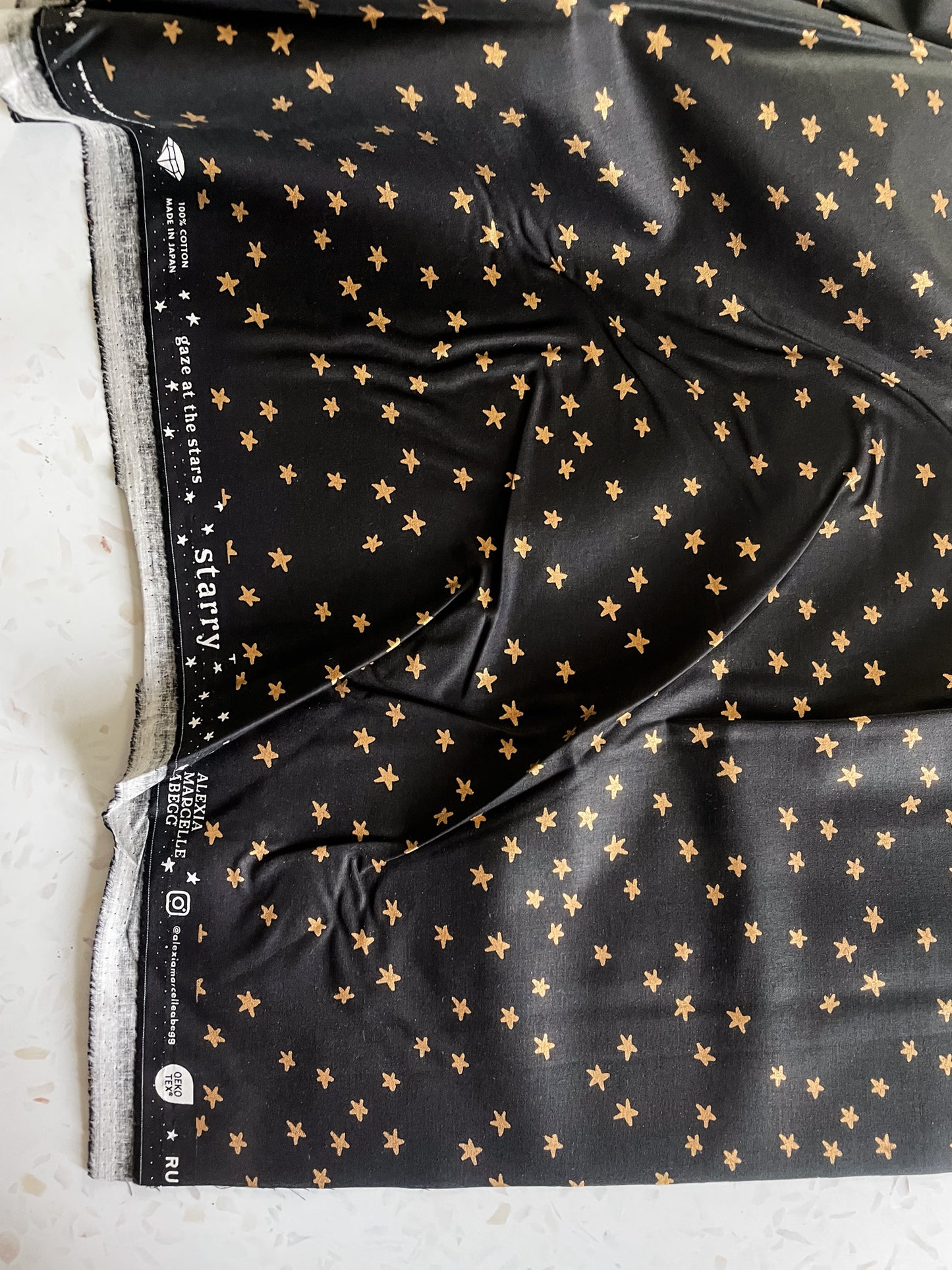 Ruby Star Society Starry Quilting Cotton – Black Gold Metallic