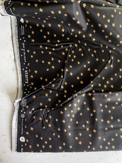 Ruby Star Society Starry Quilting Cotton – Black Gold Metallic