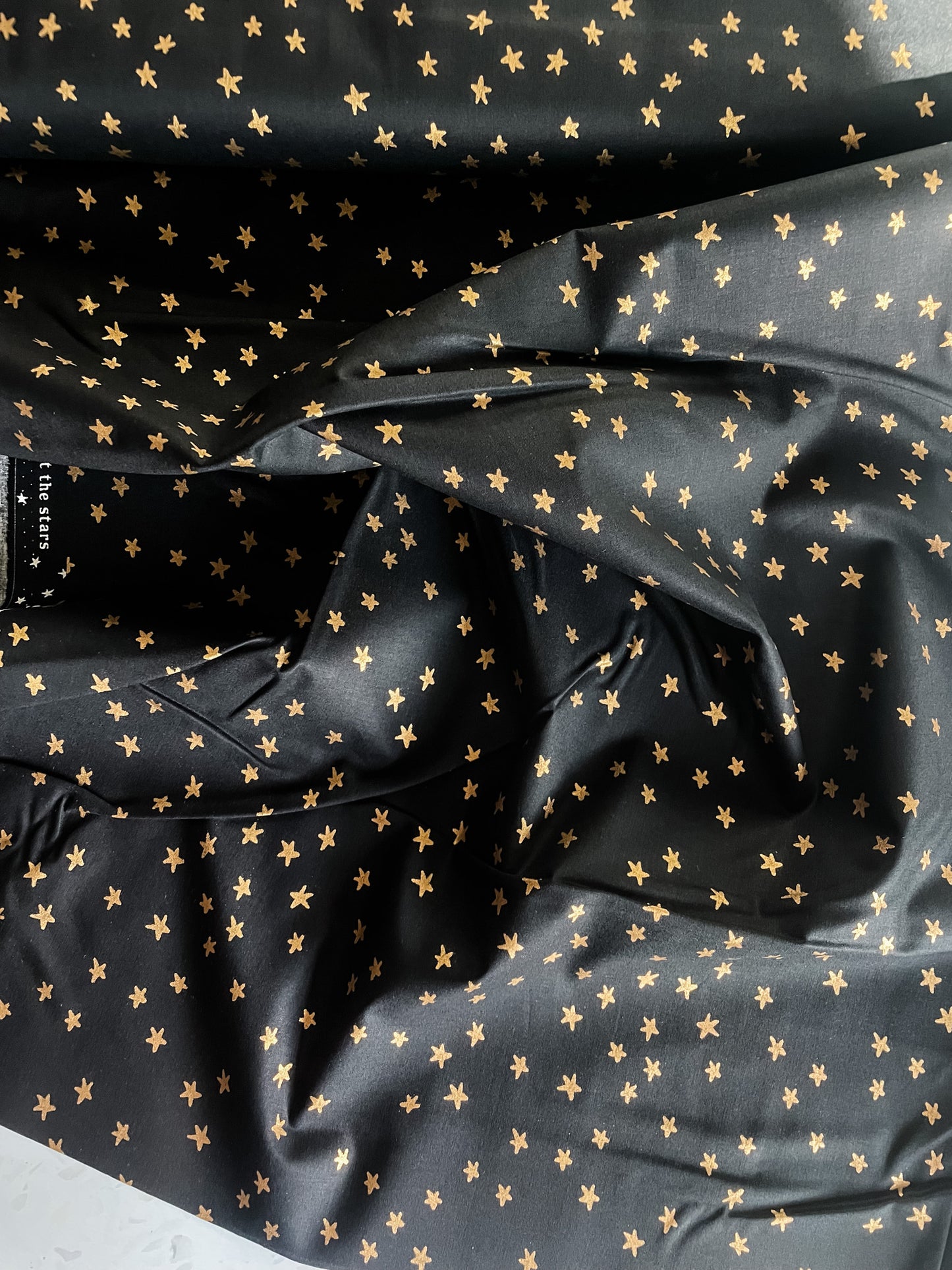 Ruby Star Society Starry Quilting Cotton – Black Gold Metallic