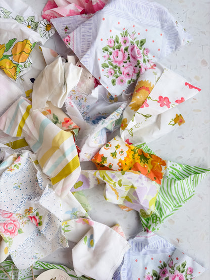 Vintage Fabric Scraps by Quilts on the Side